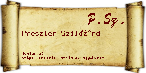 Preszler Szilárd névjegykártya